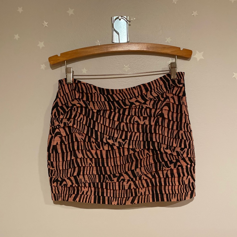 A/X Armani Exchange 100% Polyester Pink/ Black Zebra Mini skirt